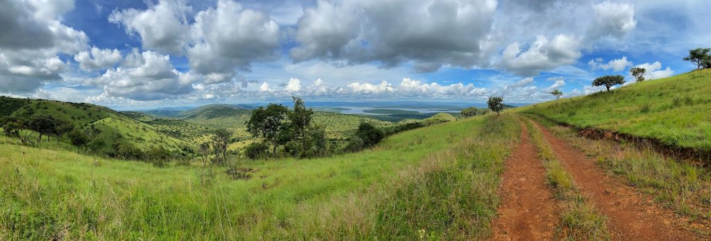 Panoramic shot of the Akagera National Park in Rwanda, Africa